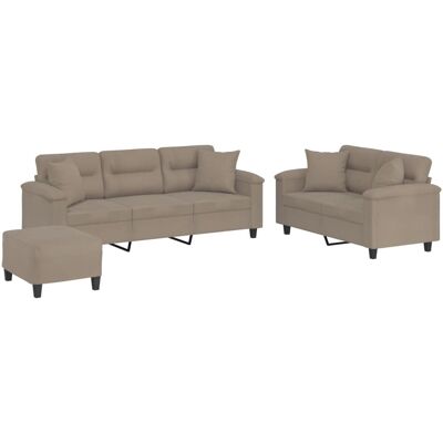 Maison Exclusive - Ensemble De Canapés 3 Pcs Avec Coussins Taupe Tissu Microfibre - Publicité Maison Exclusive - Ensemble De Canapés 3 Pcs Avec Coussins Taupe Tissu Microfibre - Publicité