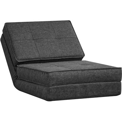 OEM Chauffeuse Matelas De Appoint Pliant Fauteuil Convertible Inclinaison Dossier Réglable 5 Positions Tissu Polyester Aspect Lin Gris - Publicité OEM Chauffeuse Matelas De Appoint Pliant Fauteuil Convertible Inclinaison Dossier Réglable 5 Positions Tissu Polyester Aspect Lin Gris - Publicité