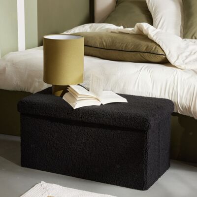 Banc Coffre Pliable Bouclette "teddy Matcha" La Factory - Teddy Matcha Fusain - Teddy Matcha Fusain - - Publicité Banc Coffre Pliable Bouclette "teddy Matcha" La Factory - Teddy Matcha Fusain - Teddy Matcha Fusain - - Publicité