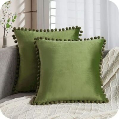 ENLENK Lot De 2 Housse Coussin Decoration Salon Noël Moderne Pour Coussin Canape Et Fauteuil De Bureau Carré En Velours Doux De Double Face( 45x45,vert Olive ) - Publicité ENLENK Lot De 2 Housse Coussin Decoration Salon Noël Moderne Pour Coussin Canape Et Fauteuil De Bureau Carré En Velours Doux De Double Face( 45x45,vert Olive ) - Publicité