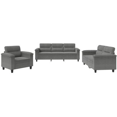 Maison Exclusive - Ensemble De Canapés 3 Pcs Coussins Gris Foncé Tissu Microfibre - Publicité Maison Exclusive - Ensemble De Canapés 3 Pcs Coussins Gris Foncé Tissu Microfibre - Publicité