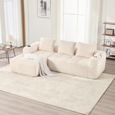 OEM Ce Canapé Compact En Velours Côtelé Est Doux Et Confortable, Et Sa Conception Modulable Le Rend Très Pratique Au Quotidien. Il Est Doté De Poches Latérales Et D'Un Porte-gobelet. Son Confort De Haute - Publicité OEM Ce Canapé Compact En Velours Côtelé Est Doux Et Confortable, Et Sa Conception Modulable Le Rend Très Pratique Au Quotidien. Il Est Doté De Poches Latérales Et D'Un Porte-gobelet. Son Confort De Haute - Publicité