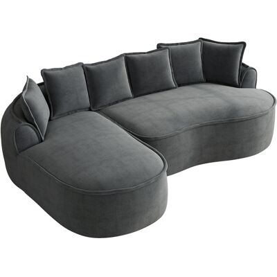 CAPSKA Caizicanapé Sans Armature En Tissu Chenille, Canapé Nuage En L Avec Assise Extra Profonde Et Larges Accoudoirs, Avec Méridienne Et Coussins, Sans Montage, Gris - Publicité CAPSKA Caizicanapé Sans Armature En Tissu Chenille, Canapé Nuage En L Avec Assise Extra Profonde Et Larges Accoudoirs, Avec Méridienne Et Coussins, Sans Montage, Gris - Publicité