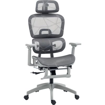 ACIRIHO Fauteuil De Bureau, Chaise De Bureau Ergonomique En Maille Avec Accoudoirs 3d, Dossier Inclinable, 66x64x122 Cm, Gris - Publicité ACIRIHO Fauteuil De Bureau, Chaise De Bureau Ergonomique En Maille Avec Accoudoirs 3d, Dossier Inclinable, 66x64x122 Cm, Gris - Publicité