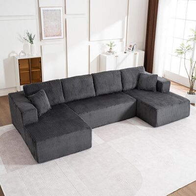 OEM Le Salon Comprend Un Canapé Sans Ossature Apparente — Un Canapé Lounge Moderne En Forme De U — Ainsi Qu'un Canapé Et Une Méridienne Modulables Et Non Assemblables, - Publicité OEM Le Salon Comprend Un Canapé Sans Ossature Apparente — Un Canapé Lounge Moderne En Forme De U — Ainsi Qu'un Canapé Et Une Méridienne Modulables Et Non Assemblables, - Publicité