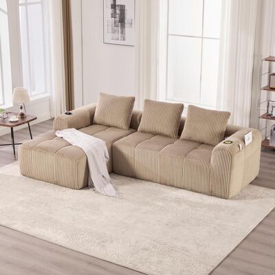 OEM Ce Canapé Compact En Velours Côtelé Est Doux Et Confortable, Et Sa Conception Modulaire Le Rend Très Pratique Au Quotidien. Il Est Doté De Poches Latérales Et D'Un Porte-gobelet. Son Confort De Haute - Publicité OEM Ce Canapé Compact En Velours Côtelé Est Doux Et Confortable, Et Sa Conception Modulaire Le Rend Très Pratique Au Quotidien. Il Est Doté De Poches Latérales Et D'Un Porte-gobelet. Son Confort De Haute - Publicité