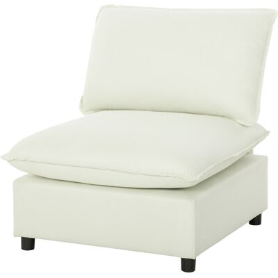 OEM Canapé 1 Place Moderne Sans Accoudoirs, Fauteuil De Salon Crème, Assise Large 146x85x78cm, Coussins Épais - Publicité OEM Canapé 1 Place Moderne Sans Accoudoirs, Fauteuil De Salon Crème, Assise Large 146x85x78cm, Coussins Épais - Publicité