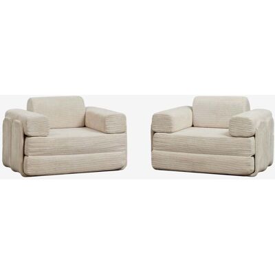 Pack De 2 Fauteuils-lits En Velours Emballés Sous Vide Paoly Sklum - Publicité Pack De 2 Fauteuils-lits En Velours Emballés Sous Vide Paoly Sklum - Publicité