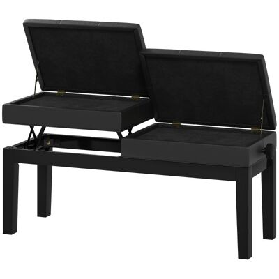 OEM Tabouret/banc De Piano Réglable En Hauteur Avec Rangement, Capacité De Charge Jusqu'à 220 Kg, Similicuir, Noir, 105 X 37 X 48-58 Cm - Publicité OEM Tabouret/banc De Piano Réglable En Hauteur Avec Rangement, Capacité De Charge Jusqu'à 220 Kg, Similicuir, Noir, 105 X 37 X 48-58 Cm - Publicité
