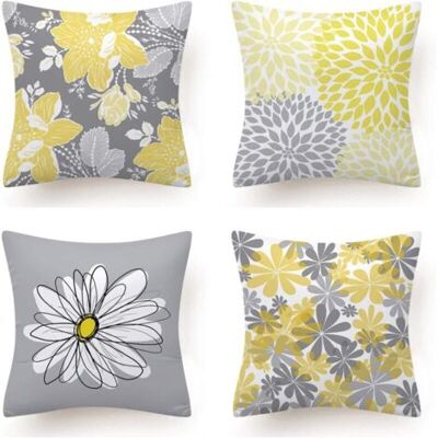 OEM Lot De 4 Housse Coussin, Fleur Taie D'Oreiller Pour Canapé Maison Salon Chambre Décoration D'Intérieur 45x45cm (daisy - 45x45) - Publicité OEM Lot De 4 Housse Coussin, Fleur Taie D'Oreiller Pour Canapé Maison Salon Chambre Décoration D'Intérieur 45x45cm (daisy - 45x45) - Publicité
