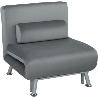 OEM Fauteuil Convertible En Lit, Inclinable Et Pliable En Velours, Dossier Réglable, 75 X 70 X 75 Cm, Gris - Publicité OEM Fauteuil Convertible En Lit, Inclinable Et Pliable En Velours, Dossier Réglable, 75 X 70 X 75 Cm, Gris - Publicité