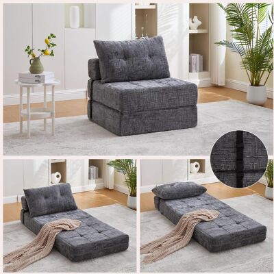 OEM Canapé-lit Pliable, Canapé-lit Avec Coussins, Matelas Pliable Avec Dossier, Canapé Pliant Portable, Canapé De Sol Confortable Pour Salon Et Chambre (tissu Chenille Gris) - Publicité OEM Canapé-lit Pliable, Canapé-lit Avec Coussins, Matelas Pliable Avec Dossier, Canapé Pliant Portable, Canapé De Sol Confortable Pour Salon Et Chambre (tissu Chenille Gris) - Publicité