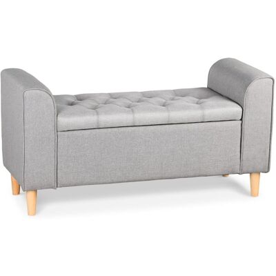 MENZZO Banc Coffre Winnie Tissu Gris Clair - Publicité MENZZO Banc Coffre Winnie Tissu Gris Clair - Publicité