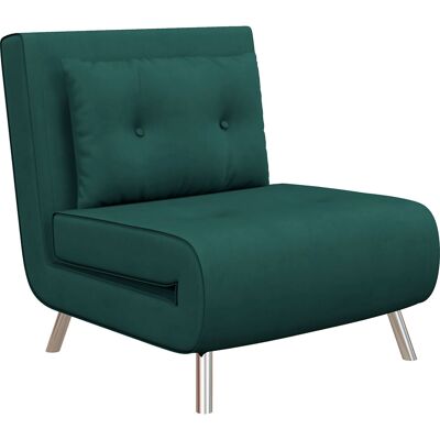 ACKERMAN Fauteuil-lit Convertible Avec Coussin, Canapé Individuel, Lit D'Appoint, Canapé Rembourré Aspect Velours, Vert Foncé, 77 X 88 X 83 Cm Pour Chambre D'Amis - Publicité ACKERMAN Fauteuil-lit Convertible Avec Coussin, Canapé Individuel, Lit D'Appoint, Canapé Rembourré Aspect Velours, Vert Foncé, 77 X 88 X 83 Cm Pour Chambre D'Amis - Publicité