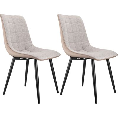 ALLAUVE Lot De 2 Fauteuils De Salon En Lin Et Simili-cuir, Piètement Métallique Robuste, Assise Rembourrée Confortable, Entretien Facile, Design Contemporain Pour Salle À Manger. Publicité ALLAUVE Lot De 2 Fauteuils De Salon En Lin Et Simili-cuir, Piètement Métallique Robuste, Assise Rembourrée Confortable, Entretien Facile, Design Contemporain Pour Salle À Manger. Publicité