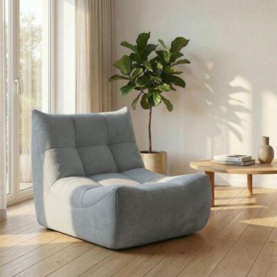 ACKERMAN Canapé Togo En Chenille Grise, Fauteuil Lounge De Sol, Canapé 1 Place En Tissu, Canapé Bulle Pour Petits Espaces, Pouf Avec Mousse À Mémoire, Petit Canapé Pour Salon Et Chambre À Coucher - Publicité ACKERMAN Canapé Togo En Chenille Grise, Fauteuil Lounge De Sol, Canapé 1 Place En Tissu, Canapé Bulle Pour Petits Espaces, Pouf Avec Mousse À Mémoire, Petit Canapé Pour Salon Et Chambre À Coucher - Publicité