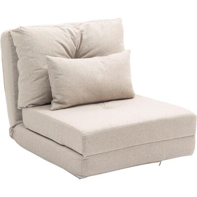 OEM Chauffeuse Canapé-lit Convertible Fauteuil 1 Place Avec 1 Coussin Avec Dossier Réglable, Beige - Publicité OEM Chauffeuse Canapé-lit Convertible Fauteuil 1 Place Avec 1 Coussin Avec Dossier Réglable, Beige - Publicité