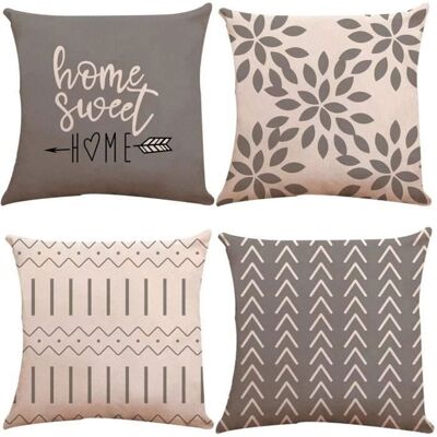 OEM Lot De 4 Housses De Coussin Décoratif En Lin, 45 X 45 Cm, Pour Canapé Intérieur/extérieur, Décoration Salon Et Chambre - Publicité OEM Lot De 4 Housses De Coussin Décoratif En Lin, 45 X 45 Cm, Pour Canapé Intérieur/extérieur, Décoration Salon Et Chambre - Publicité
