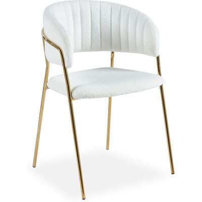 MENZZO Lot De 8 Chaises Tabata Tissu Bouclette Crème - Publicité MENZZO Lot De 8 Chaises Tabata Tissu Bouclette Crème - Publicité