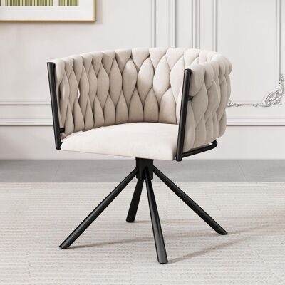 OEM Chaise De Salle À Manger En Velours, Fauteuil Pivotant De Luxe À Une Lumière Pour Salon/chambre, Fauteuil Pivotant De Loisirs Avec Quatre Pieds De Support En Métal, Beige - Publicité OEM Chaise De Salle À Manger En Velours, Fauteuil Pivotant De Luxe À Une Lumière Pour Salon/chambre, Fauteuil Pivotant De Loisirs Avec Quatre Pieds De Support En Métal, Beige - Publicité