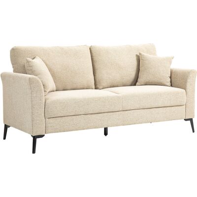 MRTRS Canapé 2 Places Aspect Lin, Rembourrage Épais, Jusqu'à 360 Kg, 179 X 80 X 89 Cm, Beige - Publicité MRTRS Canapé 2 Places Aspect Lin, Rembourrage Épais, Jusqu'à 360 Kg, 179 X 80 X 89 Cm, Beige - Publicité