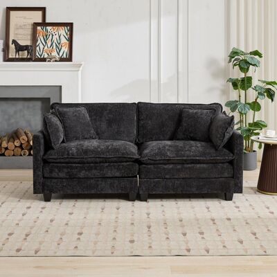 MIDUODUO Canapé Sectionnel Moderne,pour Salon,chambre Et Appartement,coussin Confortable Double Couche Rembourré,tissu Chenille Respirant,noir,defo5012bk - Publicité MIDUODUO Canapé Sectionnel Moderne,pour Salon,chambre Et Appartement,coussin Confortable Double Couche Rembourré,tissu Chenille Respirant,noir,defo5012bk - Publicité