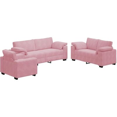 Maison Exclusive - Ensemble De Canapés 3 Pcs Avec Coussins Rose Velours - Publicité Maison Exclusive - Ensemble De Canapés 3 Pcs Avec Coussins Rose Velours - Publicité