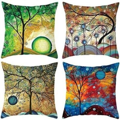 OEM 45 X 45 Cm Lot De 4 Arbre Abstrait Peinture À L'Huile En Coton Et Lin Housse De Coussin Carré Pour Lit Voiture De La Maison Canapé-crezuo - Publicité OEM 45 X 45 Cm Lot De 4 Arbre Abstrait Peinture À L'Huile En Coton Et Lin Housse De Coussin Carré Pour Lit Voiture De La Maison Canapé-crezuo - Publicité