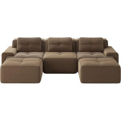 CAPSKA Caizicanapé Modulaire Nuage Sans Armature En U Avec Ottoman, Canapé Nuage Modulaire, Canapé 3 Places En Velours Côtelé Pour Salon, Canapé Sans Montage, Marron - Publicité CAPSKA Caizicanapé Modulaire Nuage Sans Armature En U Avec Ottoman, Canapé Nuage Modulaire, Canapé 3 Places En Velours Côtelé Pour Salon, Canapé Sans Montage, Marron - Publicité
