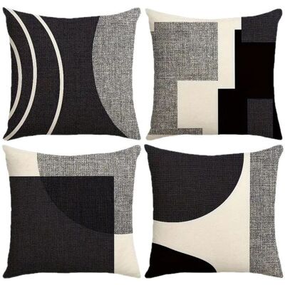 TIGREZY Ensemble De 4 Housses De Coussin À Motifs Géométriques, 45 X 45 Cm, Housses De Coussin Décoratives En Coton Et Lin, Pour Lit, Voiture, Maison, Canapé - Publicité TIGREZY Ensemble De 4 Housses De Coussin À Motifs Géométriques, 45 X 45 Cm, Housses De Coussin Décoratives En Coton Et Lin, Pour Lit, Voiture, Maison, Canapé - Publicité