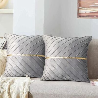 Bunthaus Housse De Coussin Velours Gris 45x45 Cm, Carré Doré, Douce Et Moderne, Décoration Canapé, Chambre, Salon, Fermeture Cachée - Publicité Bunthaus Housse De Coussin Velours Gris 45x45 Cm, Carré Doré, Douce Et Moderne, Décoration Canapé, Chambre, Salon, Fermeture Cachée - Publicité