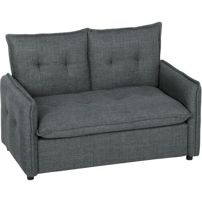 HEAT Canapé Deux Places, Canapé De Salon Moderne De 131 Cm Avec Assise Rembourrée, Coussins À Ressorts, Revêtement En Lin, Gris Foncé - Publicité HEAT Canapé Deux Places, Canapé De Salon Moderne De 131 Cm Avec Assise Rembourrée, Coussins À Ressorts, Revêtement En Lin, Gris Foncé - Publicité