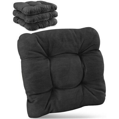 BEAUTISSU Lot De 4 Coussins De Chaise Premium Anthracite Highlux Sk, 40x40x8cm - Publicité BEAUTISSU Lot De 4 Coussins De Chaise Premium Anthracite Highlux Sk, 40x40x8cm - Publicité