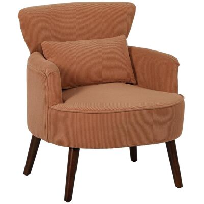 OEM Fauteuil Moderne, Fauteuil D'Appoint Rembourré Avec Coussin Lombaire, Pieds En Bois D'Hévéa, Orange - Publicité OEM Fauteuil Moderne, Fauteuil D'Appoint Rembourré Avec Coussin Lombaire, Pieds En Bois D'Hévéa, Orange - Publicité