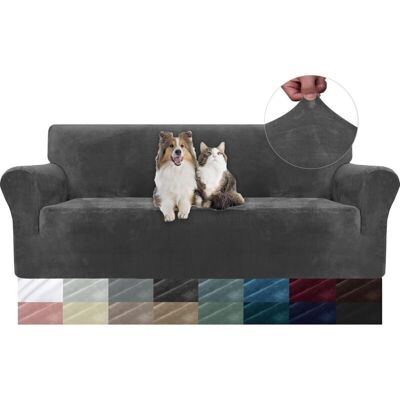 OEM Housse De Canapé Extensible En Velours – Protection Complète Contre Taches Et Griffures – Antidérapante Pour Canapés 3 Places – Gris - Publicité OEM Housse De Canapé Extensible En Velours – Protection Complète Contre Taches Et Griffures – Antidérapante Pour Canapés 3 Places – Gris - Publicité