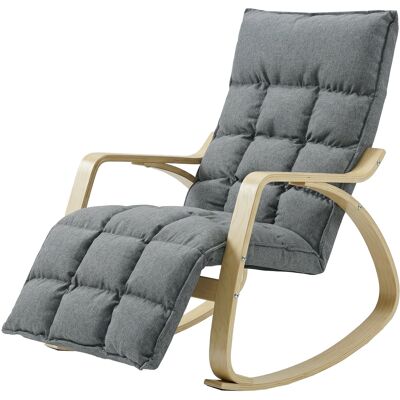 OEM Fauteuil À Bascule Avec Repose-pieds Réglable, Inclinable Rembourré, Gris - Publicité OEM Fauteuil À Bascule Avec Repose-pieds Réglable, Inclinable Rembourré, Gris - Publicité