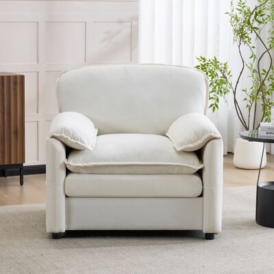 MIDUODUO Simple Canapé Simple Rétro Blanc Avec Poches Doubles De Rangement Sur Le Côté,adapté Aux Petits Salons,balcons,bureaux,chambres Et Autres Pièces - Publicité MIDUODUO Simple Canapé Simple Rétro Blanc Avec Poches Doubles De Rangement Sur Le Côté,adapté Aux Petits Salons,balcons,bureaux,chambres Et Autres Pièces - Publicité