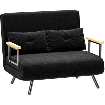 ARRIGONI Canapé Convertible 2 Places 4 En 1, Canapé-lit Avec Dossier Réglable Sur 5 Niveaux, 2 Coussins, 102 X 73 X 81 Cm, Noir - Publicité ARRIGONI Canapé Convertible 2 Places 4 En 1, Canapé-lit Avec Dossier Réglable Sur 5 Niveaux, 2 Coussins, 102 X 73 X 81 Cm, Noir - Publicité