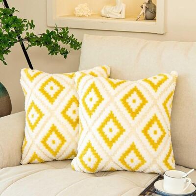 OEM Housses De Coussin Peluche Jaune 45x45cm, Douces Et Confortables Pour Canapé Et Lit Lot De 2 - Publicité OEM Housses De Coussin Peluche Jaune 45x45cm, Douces Et Confortables Pour Canapé Et Lit Lot De 2 - Publicité