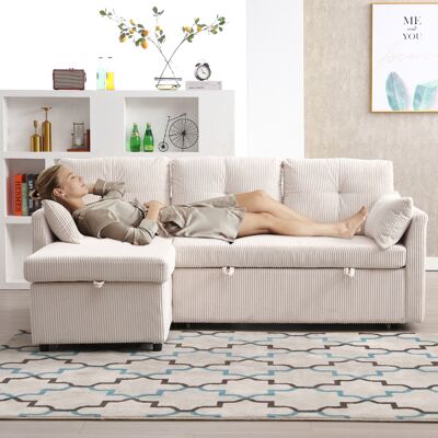 ACKERMAN Multi-functional Sofa Bed With Storage And Pull-out Bed, Chaise Longue Interchangeable Sofa Bed, Sectional Sofa With Storage Seats, Modular L-shaped Sofa, Modular Corner Sofa For Living Rooms - Publicité ACKERMAN Multi-functional Sofa Bed With Storage And Pull-out Bed, Chaise Longue Interchangeable Sofa Bed, Sectional Sofa With Storage Seats, Modular L-shaped Sofa, Modular Corner Sofa For Living Rooms - Publicité