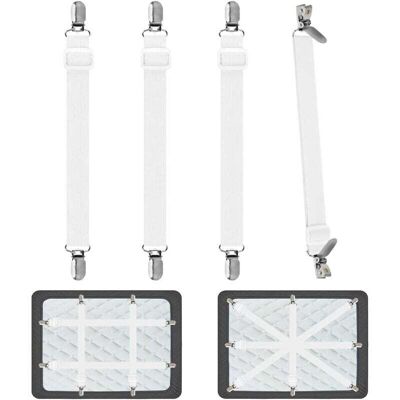 OEM Tendeur Drap Housse Pour Linge De Lit 4 Pièces, Réglable Sangles Draps Élastique Sangle De Maintien Ajustable Pour Lit Ou Canapé D'Angle, Matelas, Fauteuil Sièges Coussin (blanc)-dou - Publicité OEM Tendeur Drap Housse Pour Linge De Lit 4 Pièces, Réglable Sangles Draps Élastique Sangle De Maintien Ajustable Pour Lit Ou Canapé D'Angle, Matelas, Fauteuil Sièges Coussin (blanc)-dou - Publicité