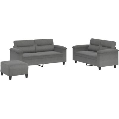 Maison Exclusive - Ensemble De Canapés 3 Pcs Coussins Gris Foncé Tissu Microfibre - Publicité Maison Exclusive - Ensemble De Canapés 3 Pcs Coussins Gris Foncé Tissu Microfibre - Publicité