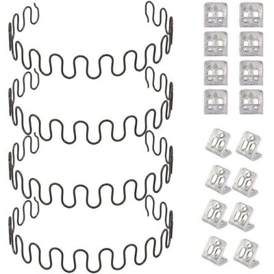 OEM Ressorts De Rechange Pour Canapé 4 Pièces 50,8 Cm Avec 16 Clips En S, 4,0 Fils De Diamètre Kit De Réparation De Ressorts De Canapé Pour Siège De Décoration Intérieure De Meubles - Publicité OEM Ressorts De Rechange Pour Canapé 4 Pièces 50,8 Cm Avec 16 Clips En S, 4,0 Fils De Diamètre Kit De Réparation De Ressorts De Canapé Pour Siège De Décoration Intérieure De Meubles - Publicité