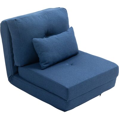 OEM Chauffeuse Canapé-lit Convertible Fauteuil 1 Place Avec 1 Coussin Avec Dossier Réglable. Bleu Foncé - Publicité OEM Chauffeuse Canapé-lit Convertible Fauteuil 1 Place Avec 1 Coussin Avec Dossier Réglable. Bleu Foncé - Publicité