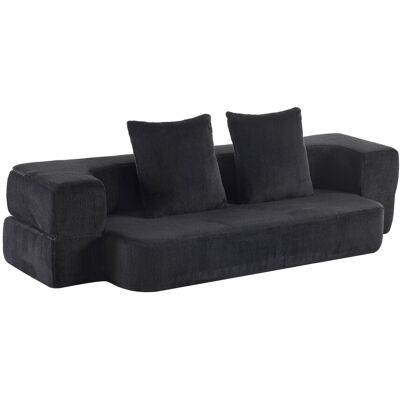 ARRIGONI Canapé Convertible Au Design Moderne, Double Usage, Aucun Assemblage Requis, Facile À Transporter, Adapté Au Salon, À La Chambre D’amis, À La Chambre À Coucher Et À D’autres Pièces, Noir - Publicité ARRIGONI Canapé Convertible Au Design Moderne, Double Usage, Aucun Assemblage Requis, Facile À Transporter, Adapté Au Salon, À La Chambre D’amis, À La Chambre À Coucher Et À D’autres Pièces, Noir - Publicité