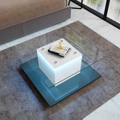 OEM Couchtisch, Couchtisch Aus Hochglanzglas, Beweglicher Couchtisch Mit Schwenkrädern, Modern Design, Wohnzimmer - Publicité OEM Couchtisch, Couchtisch Aus Hochglanzglas, Beweglicher Couchtisch Mit Schwenkrädern, Modern Design, Wohnzimmer - Publicité