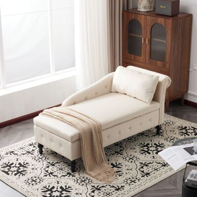 MIDUODUO Canapé Longue Velours Avec Espace De Rangement Coussins Moulures Clous Coutures Boutonnées,accoudoir Droit Salon Chambre Bureau. Publicité MIDUODUO Canapé Longue Velours Avec Espace De Rangement Coussins Moulures Clous Coutures Boutonnées,accoudoir Droit Salon Chambre Bureau. Publicité