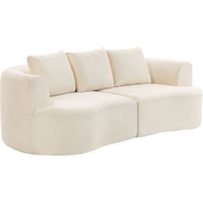HEAT Canapé Trois Places En Chenille, 260 Cm, Canapé De Salon, Assise Large, 3 Coussins, Livré Monté, Couleur Crème - Publicité HEAT Canapé Trois Places En Chenille, 260 Cm, Canapé De Salon, Assise Large, 3 Coussins, Livré Monté, Couleur Crème - Publicité