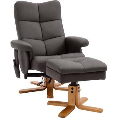 ARRIGONI Fauteuil Relax Massant Avec Pouf, Fauteuil De Relaxation Pivotant À 360°, Dossier Inclinable, 80 X 86 X 99 Cm, Marron - Publicité ARRIGONI Fauteuil Relax Massant Avec Pouf, Fauteuil De Relaxation Pivotant À 360°, Dossier Inclinable, 80 X 86 X 99 Cm, Marron - Publicité