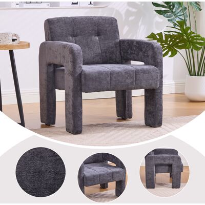 ACKERMAN Modern Minimalist Casual Single Armchair Living Room, Bedroom, Office Area Upholstered Chair Comfortable Padded Armchair Nordic Style Casual Seating(grauer Chenille) - Publicité ACKERMAN Modern Minimalist Casual Single Armchair Living Room, Bedroom, Office Area Upholstered Chair Comfortable Padded Armchair Nordic Style Casual Seating(grauer Chenille) - Publicité